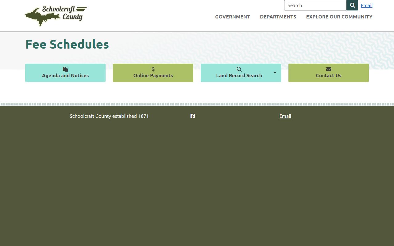 Schoolcraft County court records fee schedule for copies and filings