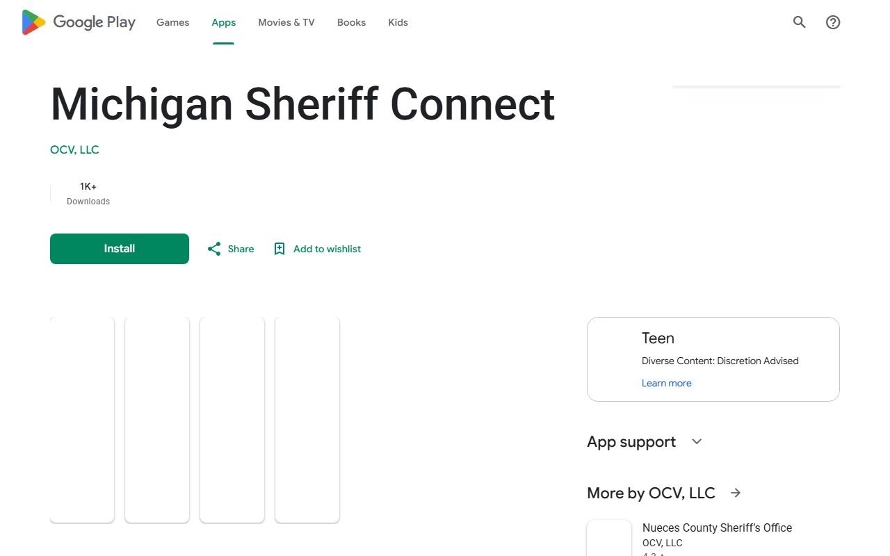 Schoolcraft County inmate search Michigan Sheriff Connect app Google Play listing