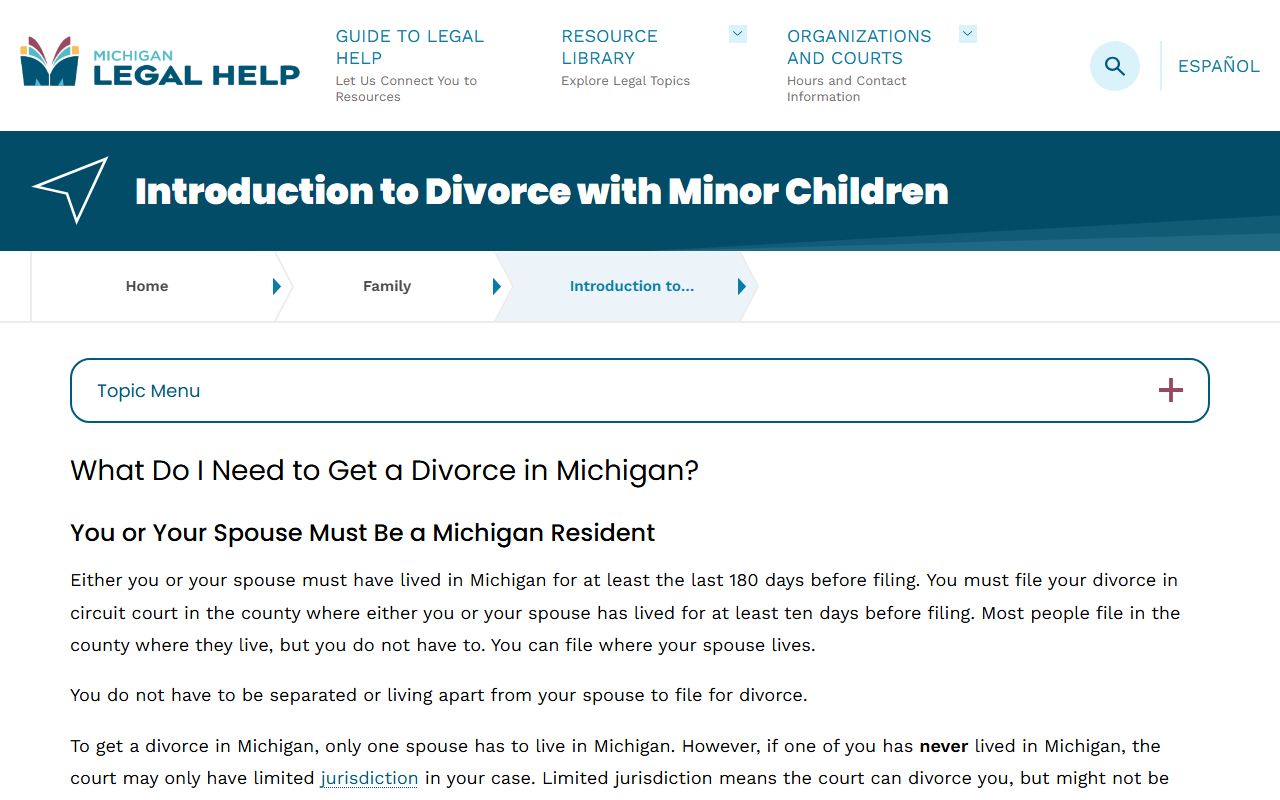 Michigan Legal Help overview for Schoolcraft County marriage and divorce records